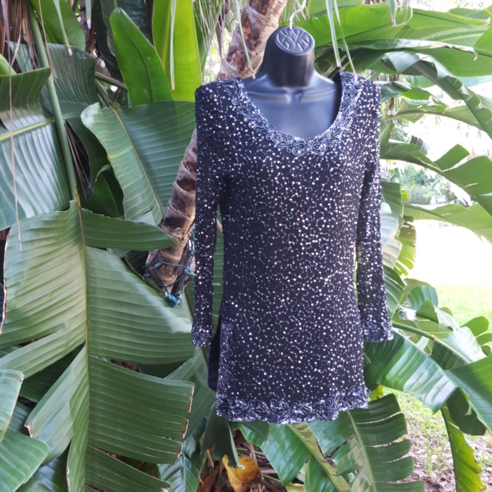 Vintage beaded and sequin tunic - Picture 2 of 11